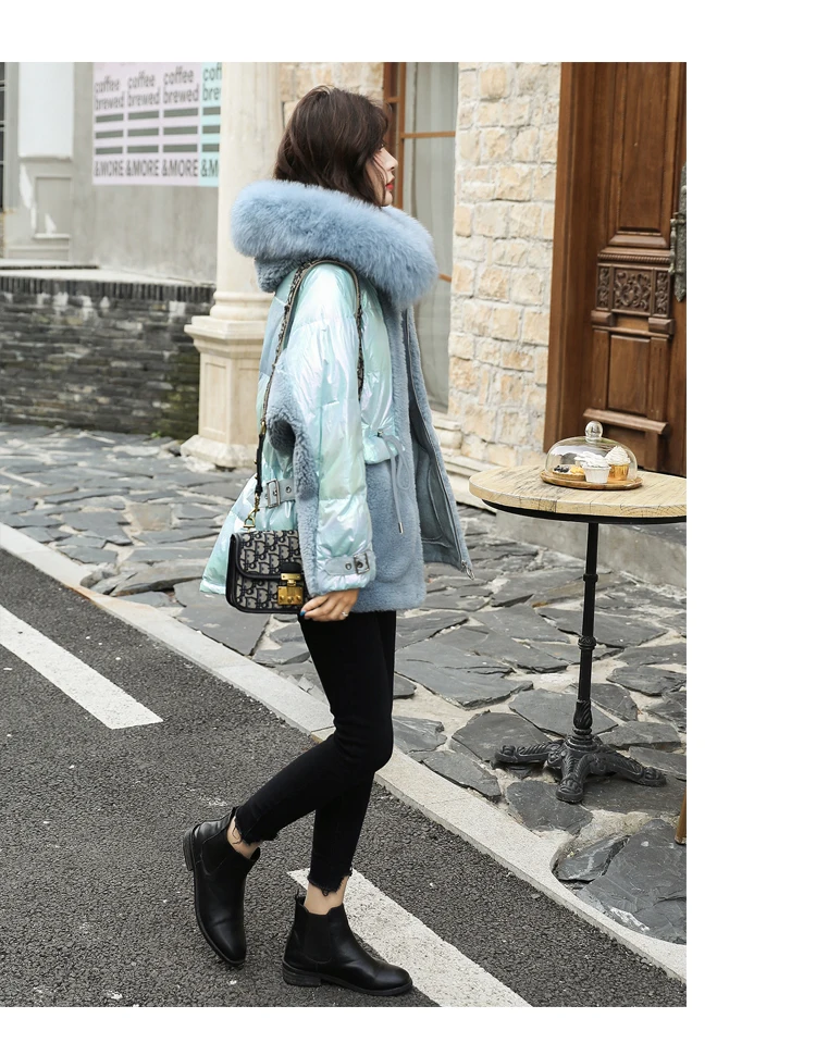 Fashion Winter Big Fur Collar Cotton Jacket Women Parka Korean Warm Patchwork Outerwear Hooded Coat Cloak Down Cotton clothing