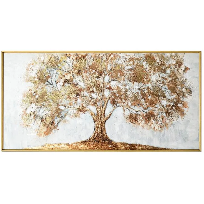 Billig Handgemalte Messer Gold Baum Ölgemälde Auf Leinwand Große Palette 3D Gemälde Für Wohnzimmer Moderne Abstrakte Wand Kunst bilder