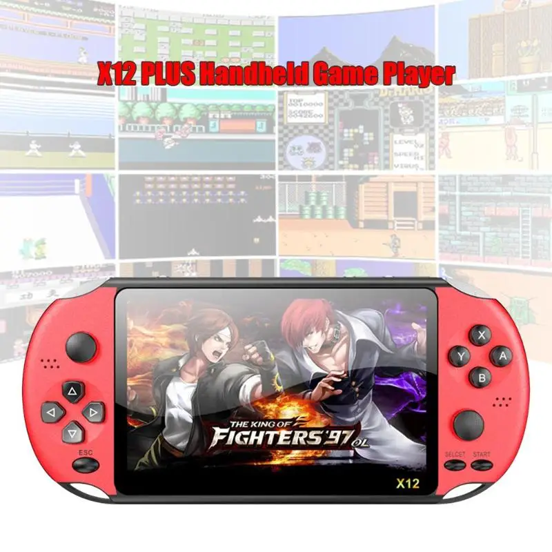ALLOYSEED X12 PLUS 5.1 inch Handheld Game Console 8GB Retro Video Game Player Built-in 2000 Games best gift for children adults