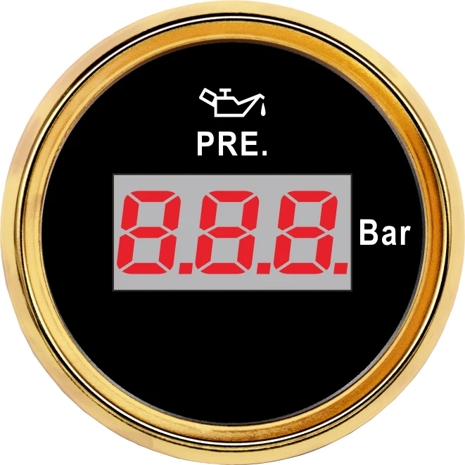 10 бар цифровой датчик давления масла 52 мм Датчик давления масла метров ЖК-дисплей Водонепроницаемый Подсветка для Авто Грузовик 10-184ohm