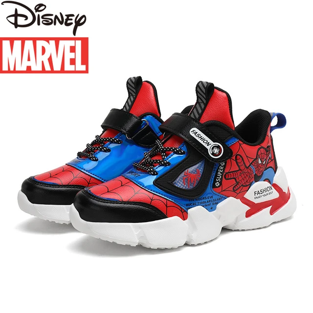 Spider-Man-zapatos de cuero impermeables niño, deportivos antideslizantes, zapatos casuales para niño,