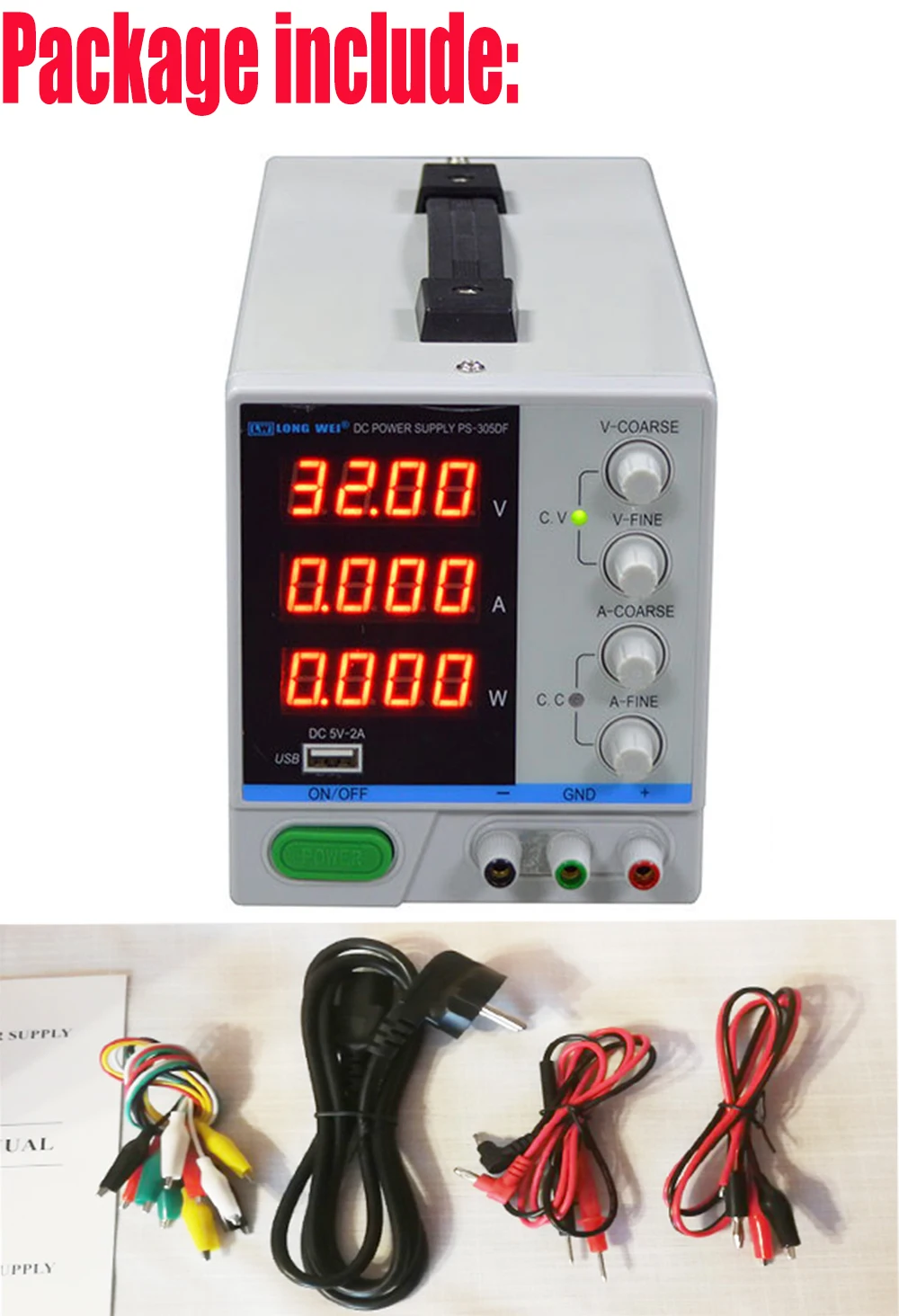 PS-3010DF 110 V/220 V DC Питание 30V 10A Точность Переменная светодиодный цифровый Lab Регулируемый W/USB