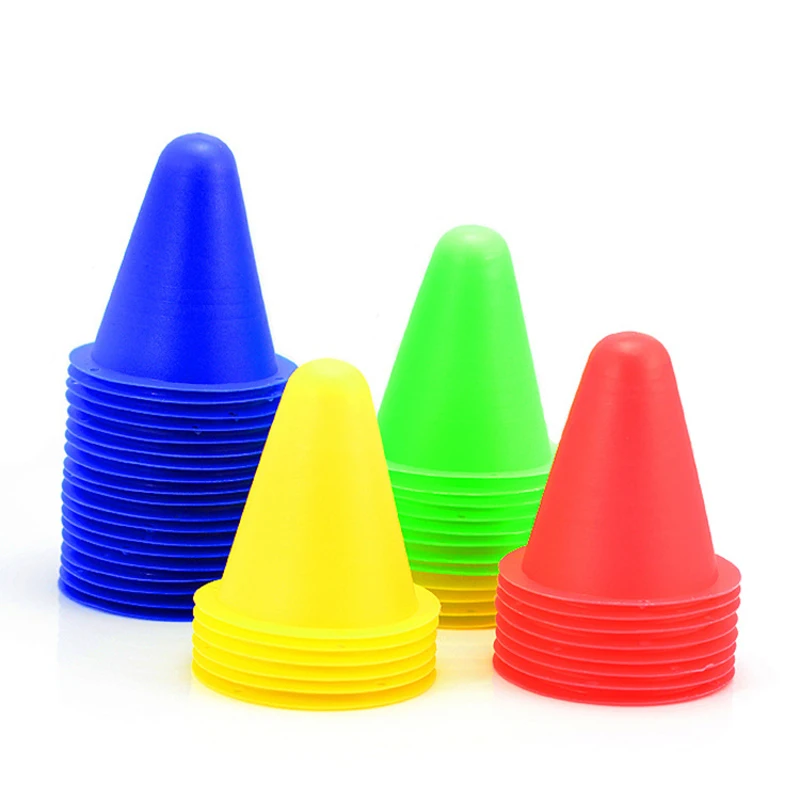 New 10 Pcs Soccer Training Marker Football Sign Bucket Road Cone Obstacles Roadblocks XD88