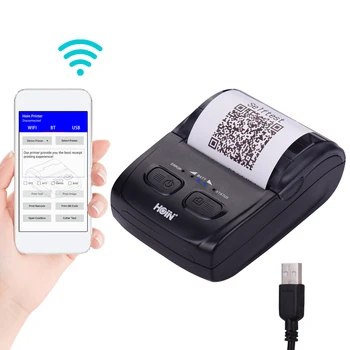

Portable 58mm Thermal Receipt Printer Handheld Barcode Printer USB BT Connection Wireless Support ESC/POS Command