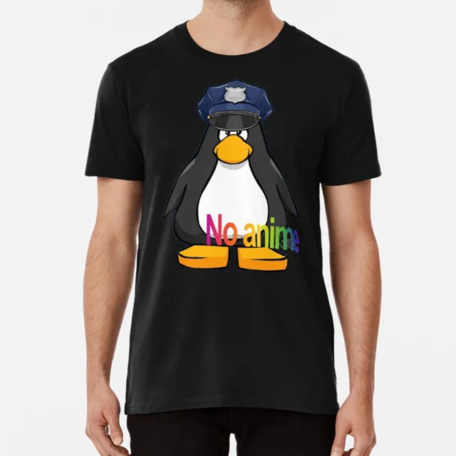 No Anime Allowed Club Penguin Cop T Shirt No Anime Club Penguin Penguin Cop Penguin Anime T Shirts Aliexpress