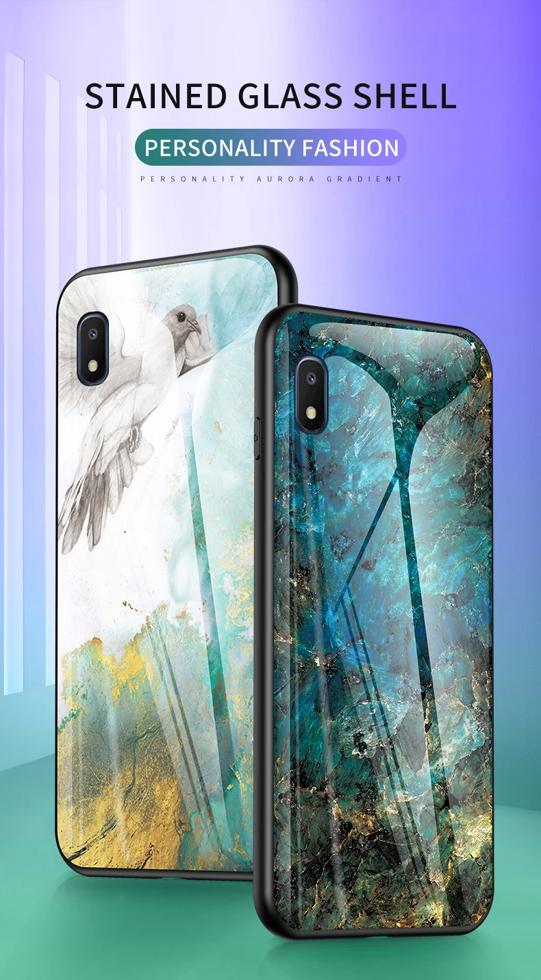Мрамор прочное защитное Стекло чехол для samsung Galaxy A10e SM-A102U чехол градиент защитный чехол на заднюю панель телефона для samsung A10e чехол