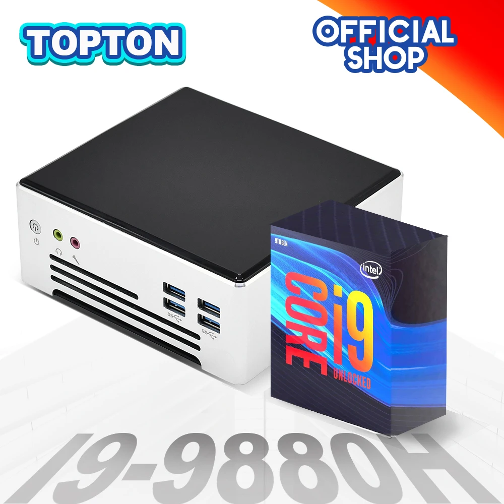 Bajo Precio Mini Pc 10th Gen Intel Core i9 10880H i7 10750H 2 * M.2 2280 NVMe Nuc de juego de computadora de escritorio Win 10 Linux HDMI DP HTPC