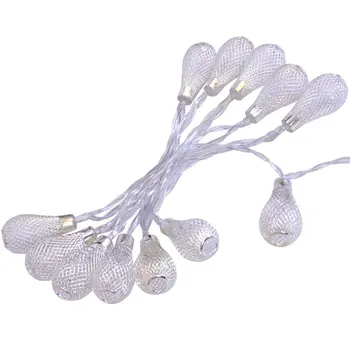 

Creative Plug-in Hollow Water Drops Outdoor Strings LED Lamp Party Garden Decoration Festival Christmas Fairy Lights EU Type