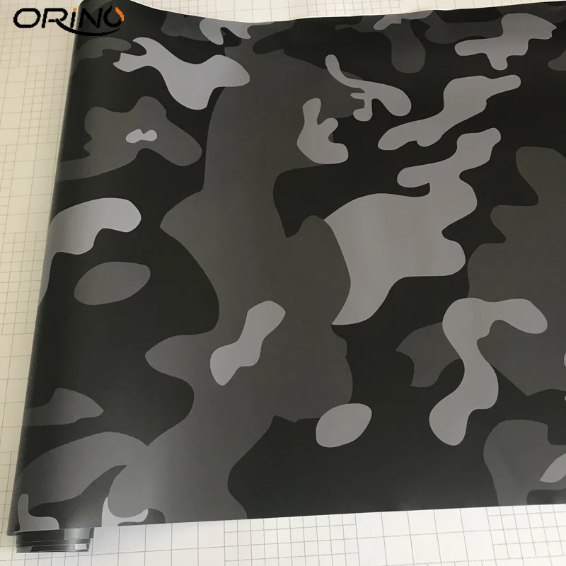 Black Grey Camouflage Vinyl Film Sticker-3
