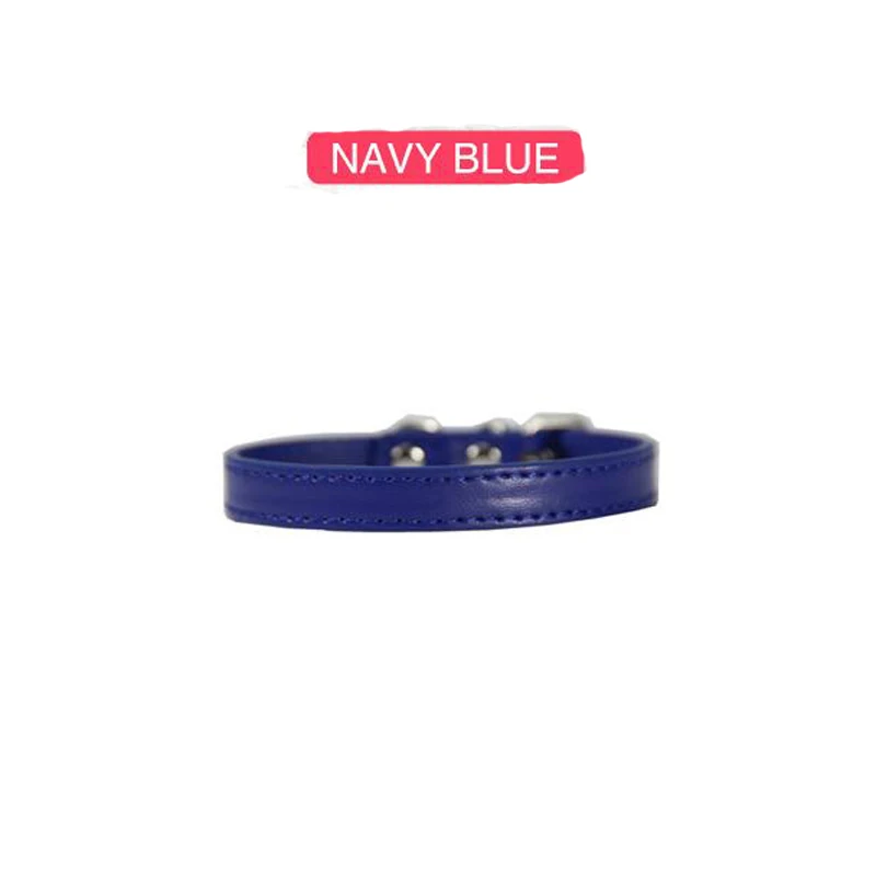 Navy Blue SUPREPET ошейники для кошек из искусственной кожи Красочные Мягкие кошачий собачий ошейник для маленьких кошек средних кошек щенков Регулируемый ошейник кожаный ремешок - Цвет: Navy Blue