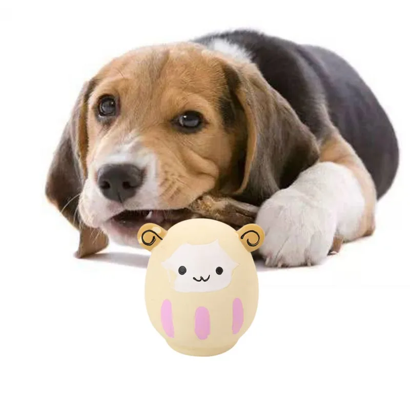Pet Bite устойчивая игрушка интерактивный звук латексная жевательная игрушка собака игра милые круглые животные в форме чистки зубов жевательная игрушка