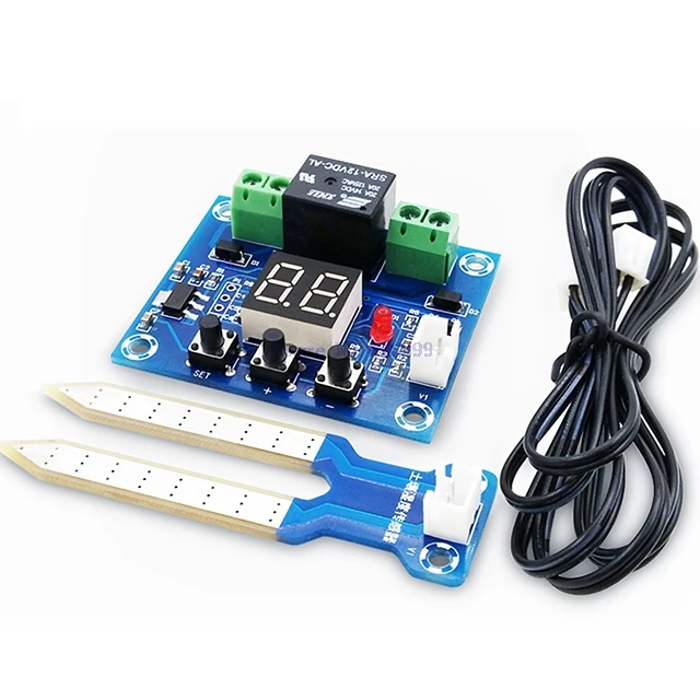 

A5-- XH-M214 Humidity Controller Soil Sensor Module 20-99%RH Precise Automatic Control Irrigation System Red Digital Display