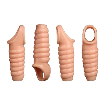 EXVOID Penis Sleeve Delay Ejaculation Reusable Condom Dildo Enlargement Adult Products Sex Toys for Men Penis Erection Cock Ring 4