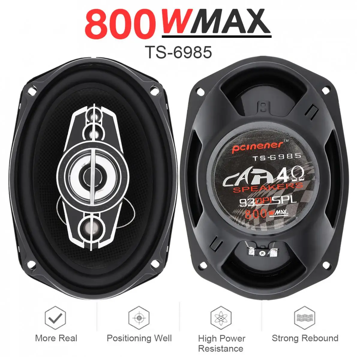 2pcs 6x9 Inch 800W Universal Car Coaxial Speaker Auto Audio Music Stereo Full Range Frequency