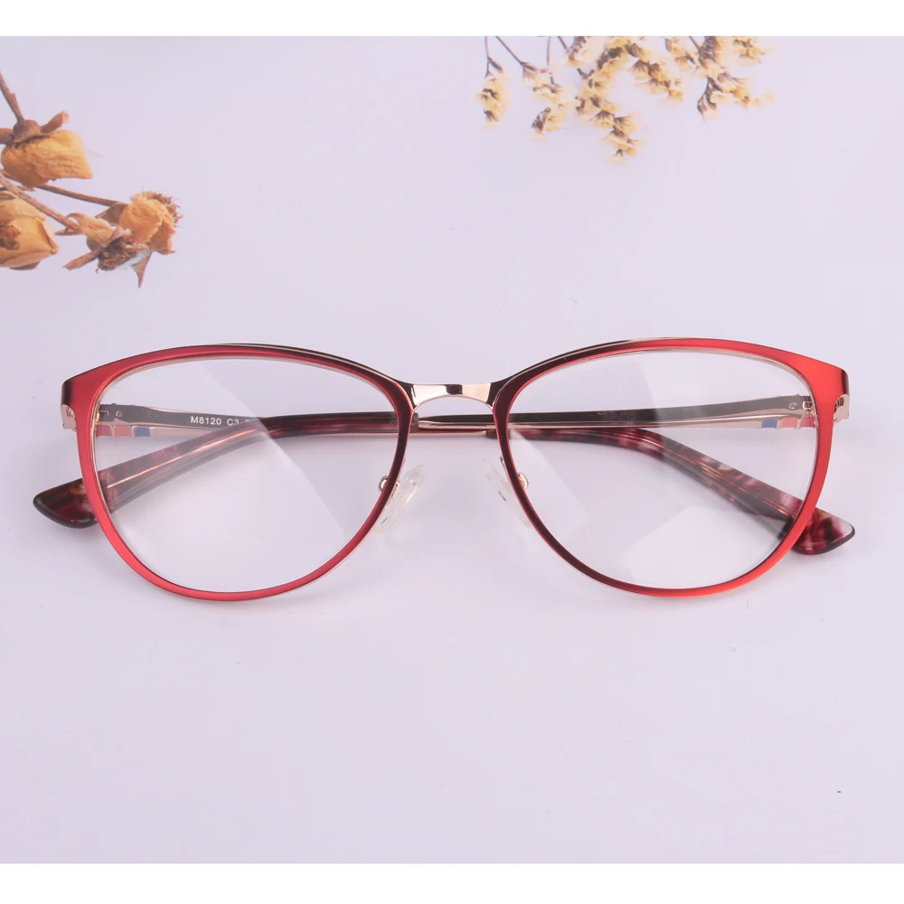 

2021 new fashion Cat Eye glasses Women glasses butterfly shape Myopia decoration on temples red purple for travel oculos de grau