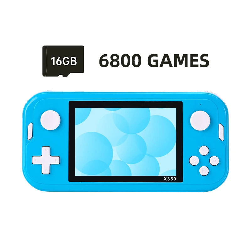 POWKIDDY X350 Handheld Game Players 3.5 Inch TV Out Video Console Cheap Children's Gifts Built-in 6800 Retro Games 