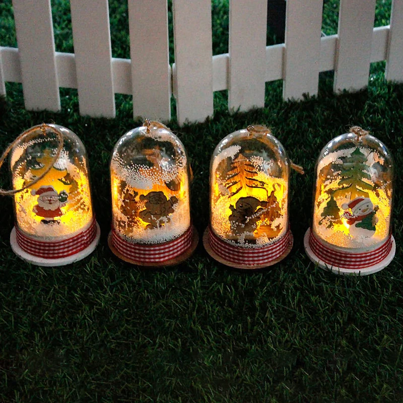 

Snowman Ball Night Light Decorative Ornament Glass Cover Lighting Reindeer Christmas Tree Atmosphere Ornaments Decoration maison