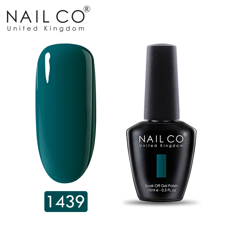 1439 NAILCO, новинка, 15 мл, УФ Гель-лак, лак для ногтей, набор красок, маникюр, геллак, Полупостоянный Гибридный гвоздь, искусство, макияж, Черный Гель-лак для ногтей - Цвет: 1439