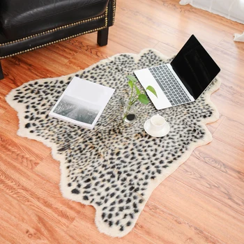 

Soft Animal Print Rugs Large Leopard Simulation Living Room Non-Slip Artificial Fur Carpet Mat Fashion Home Kitchen