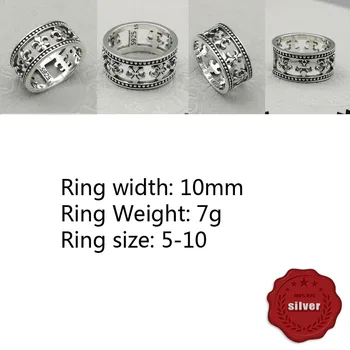 

A34 925 sterling silvery ring personality fashion punk hip-hop style retro simple anchor around modeling jewelry to give hot