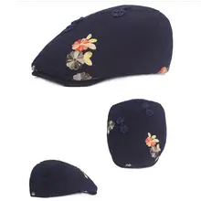 Дорожная солнцезащитная Кепка, Национальный стиль, ретро диск, Кепка с пряжкой, китайский стиль, кепка, женский цветочный берет, хлопок и лен, женская шапка