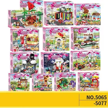 

5056 Girl Series Girl Friends Photo Gallery Bicycle Building Blocks Toys