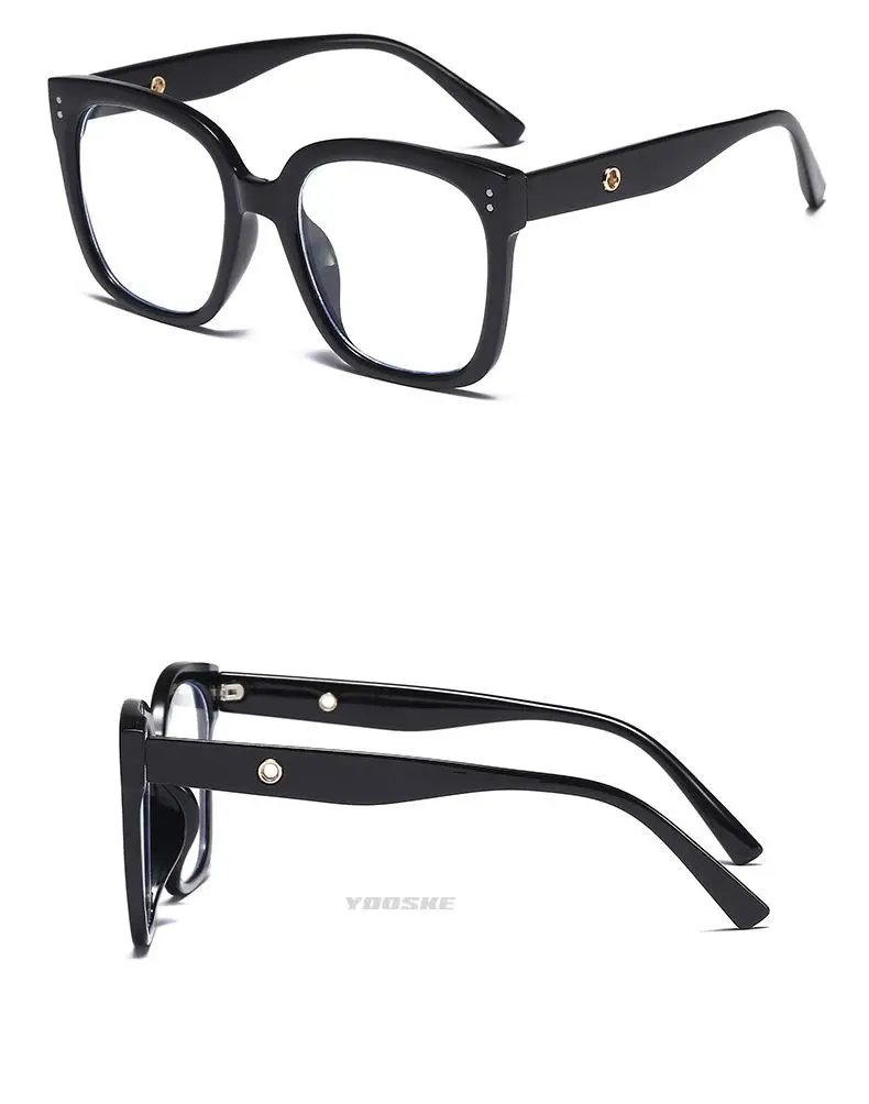 glasses to protect eyes from screen YOOSKE Oversized Square Eyeglasses Frames for Women Men Anti Blue Light Glasses Frame Optical Computer Eyewear glasses to protect eyes from screen