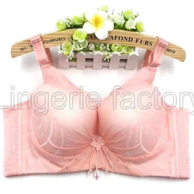 Shrimp Pink 46 D Плюс размер бюстгальтер для женщин самая большая 3/4 чашка бюстгальтер женское белье большого размера пуш-ап комфортный здоровый Бюстгальтер Нижнее белье BH - Цвет: Shrimp Pink