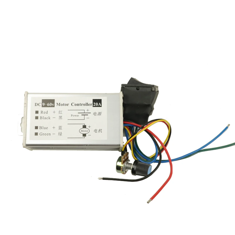 1200W, forward and reverse, DC speed controller 12V24V36V48V60V high power pulse width motor driver PWM control board