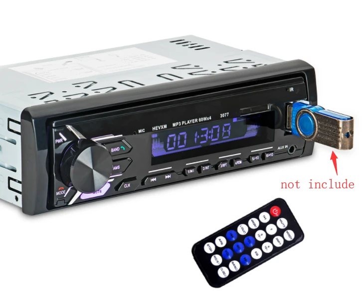 Radio Bluetooth para coche, sintonizador MP3, USB, 1 Din, estéreo, SD, USB, MMC, unidad principal de alta potencia, 10 piezas, 3077|Reproductores MP3 de coche| - AliExpress