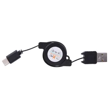 

USB Type C USB 3.1 Retractable Cable Charger Charging Type-C USB-C Cable Black