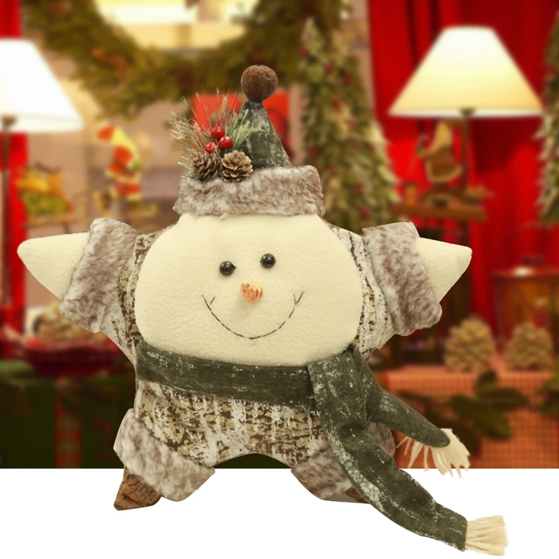 

1pcs Christmas Ornament Cute Telescopic Doll Christmas Dolls Gift Pentagram snowman