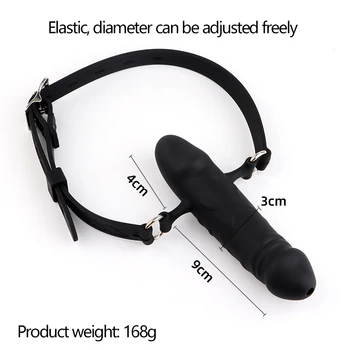 Mouth Yoke Bondage Dildo Double-Headed Penis Flirting Mouth Ball Simulation Silicone Penis Mouth Plug Adult Alternative Sex Toys 2
