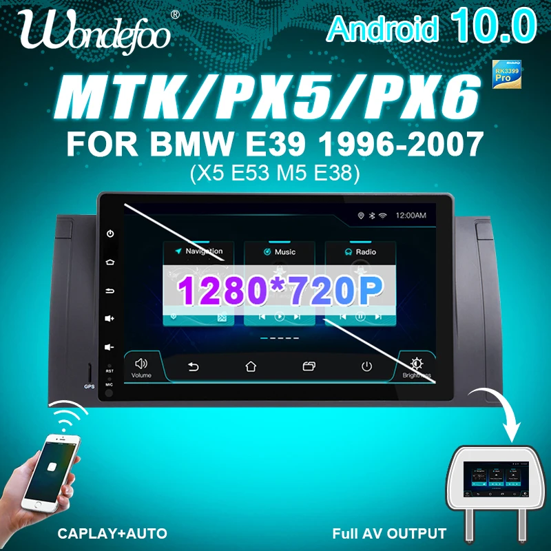 PX6 9 &quot1 DIN Android 10 автомобильное радио для BMW E39 E53 X5 M5 автомобильный аудио стерео