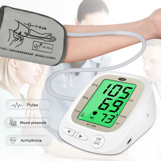 Cofoe ArmAutomatic Blood Pressure Monitor BP Sphygmomanomete Pressure Meter Heart Rate Measurement/Arrhythmia Detector Tonometer 3