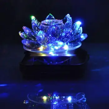 

Solar Car Perfume Seat Synthetic Crystal Lotus Rotation Decoration Car Accessories Car Decoration With Led Lights