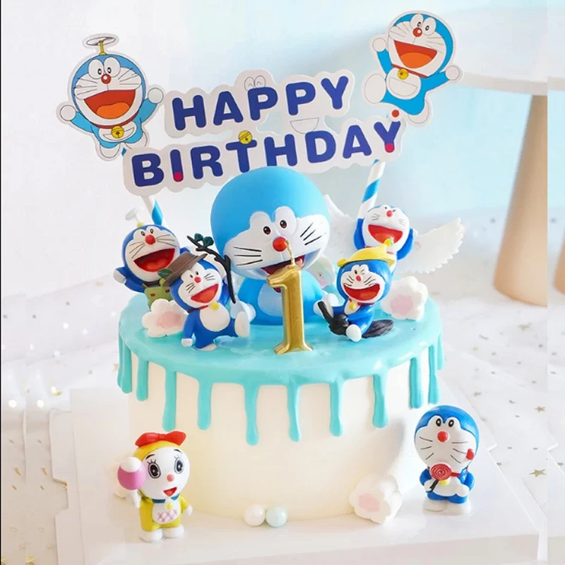 ドラえもんケーキ装飾子供の誕生日パーティーロボット猫のおもちゃのギフト赤ちゃんの最初の誕生日のデコレーションカップケーキジングル猫 Orname ケーキデコレーション用品 Aliexpress