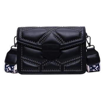 

Leather bag for women PU rivet Black handbag girls luxury handbags Autumn and winter designer famous brand female bags 2020