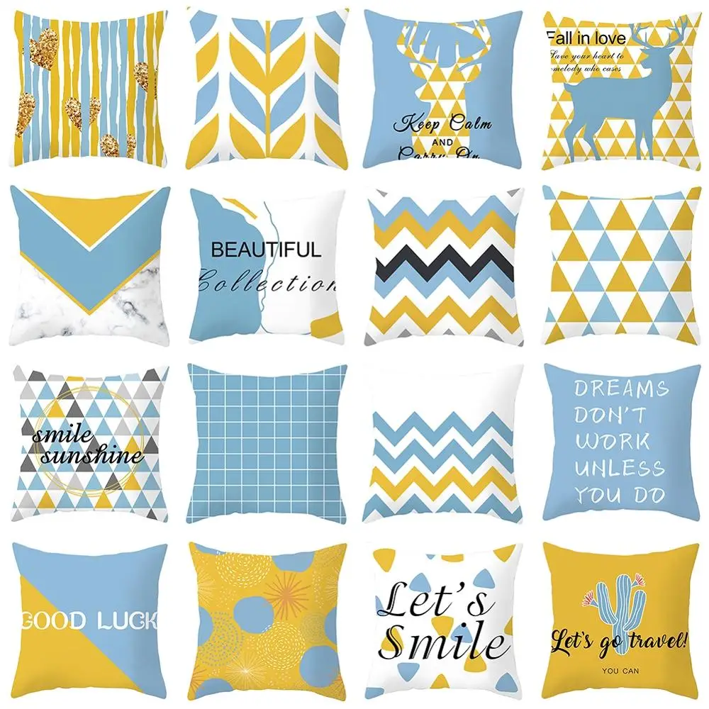 

18'' Nordic Style Striped Geometric Pillow Case Sofa Car Bedroom Cushion Cover Soft Polyester Home Decorative Pillowcase