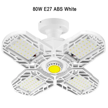 

E27 80W Industrial Motion Sensor Four Leaf Barn LED Garage Light Hollowed Out Basement Deformable Lamp Workshop Easy Install