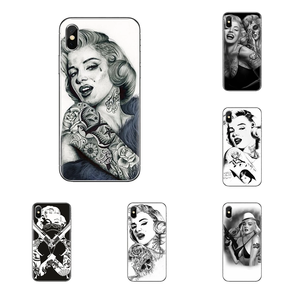 Для iPod Touch Apple iPhone 11 Pro 4 4S 5 5S SE 5C 6 6S 7 8 X XR XS Plus Max Ультратонкий чехол для marylin monroe tatooe |