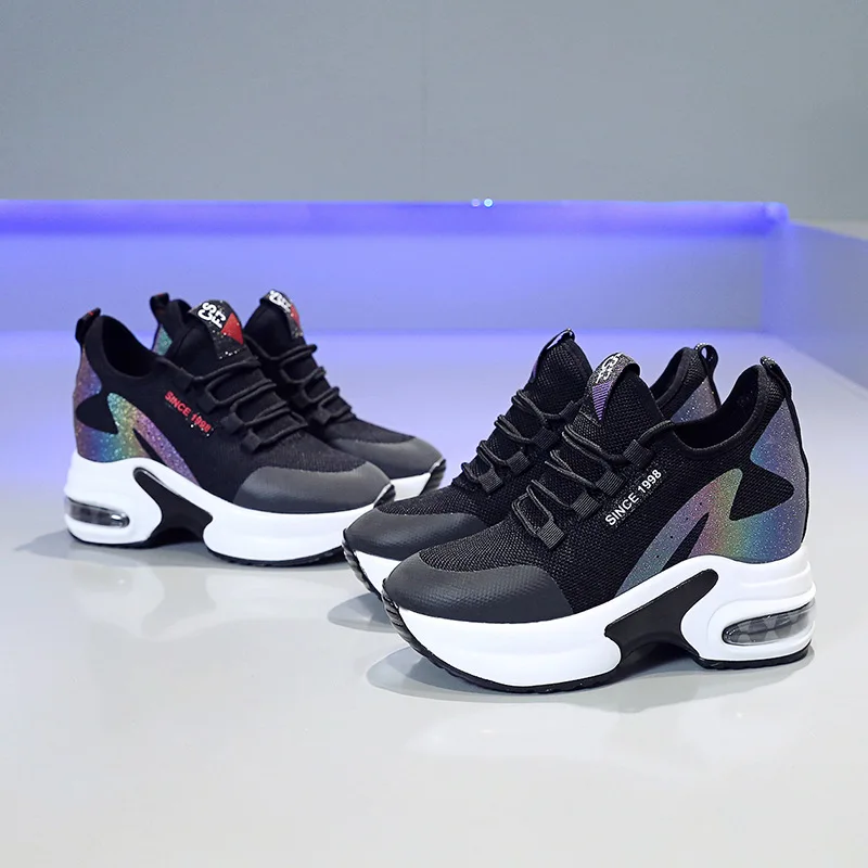 

8 Cm Elevator Dad Shoes Women's INS Fashion Autumn And Winter Athletic Shoes Children Casual Shoes Versatile Winter plus Velvet