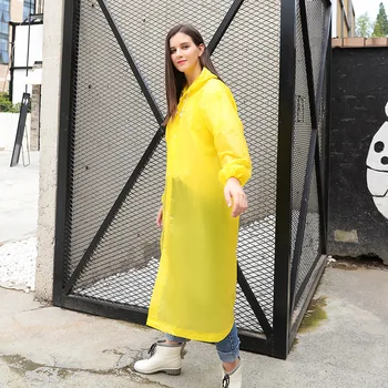 

Peva Long Rain Coat Ladies Outdoor Conjoined Men Rain Coat Adult Thickened Disposable Rain Coat Poncho Impremiable Rain Gear L