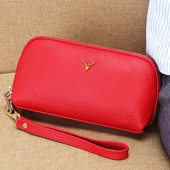 

Leather clutch bag female ladies handbag long zipper coin purse mom small bag mobile phone bag hand grip women wallets