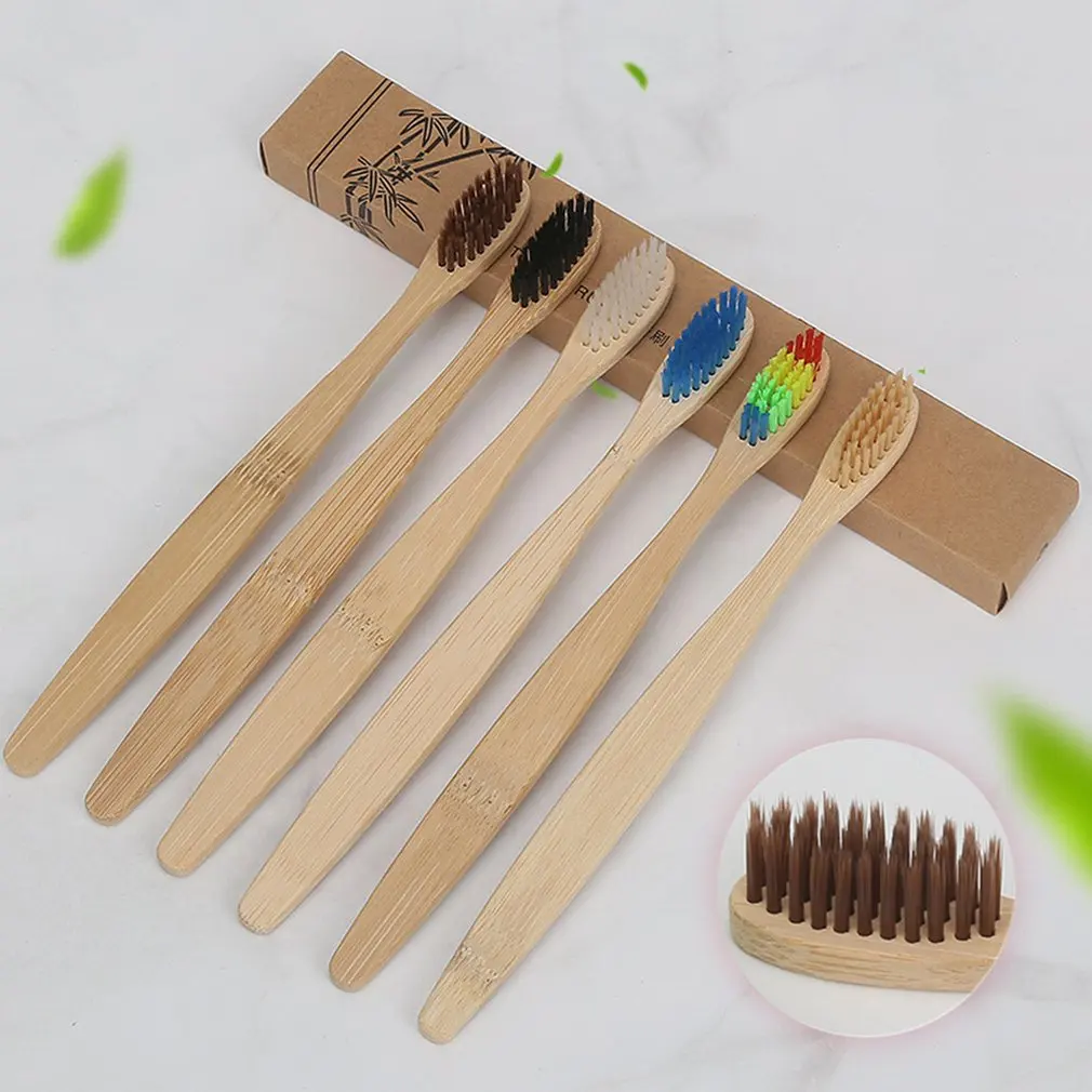 

Bamboo Toothbrush Bamboo Toothbrush Bamboo Toothbrush Natural Bamboo Handle Wood Healthy Environmental Friendly Soft Hair