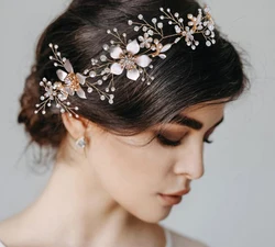Wedding Clips Crystal Flower Headpiece Silver Rhinestone  Bridal Hair Accessories for Women Wedding Accessories Bride Headpiece