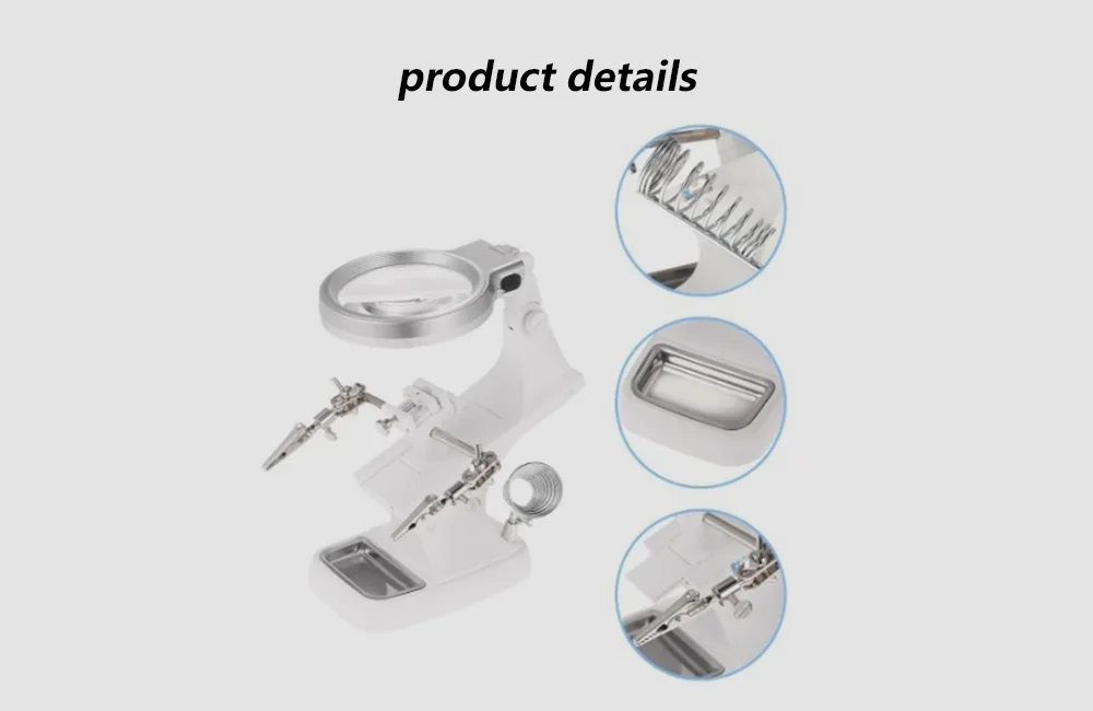 3X 4.5X Welding LED Loupe Magnifier Soldering Iron Magnifying Glass Clip Holder Hand Welding Repair Mgnifying Tools