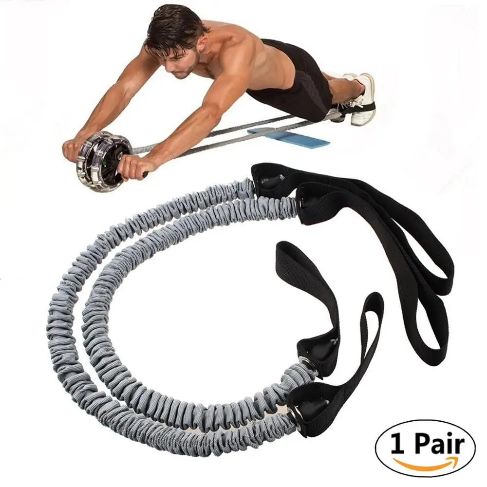 2 шт. тренажер для упражнений ролик колеса живота эластичные веревки канат