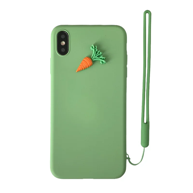 Милый чехол для iphone X XR XS Max 7 8 6 6s Plus s 3D partysu редиска Баклажан Перец силиконовый MAX |