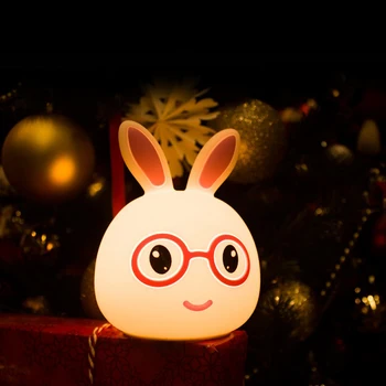 

Night Light Cartoon Rabbit Touch Sensor Night Lamp Cute Animal Silicone Night Light For Kids Baby Infant Bedroom Bedside Lamp
